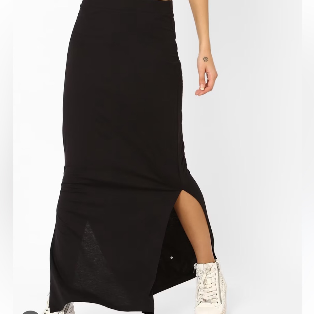 DkNy black maxi dress side slits size p small